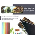 thumbnail image 5 of Pofeuu Cartoon Mushroom House Print Leather Pencil Case, Leather Pencil Pouch Large Capacity, Big Pencil Pouch with Zipper Vintage Pen Bag Fountain Pen Holder, 5 of 7