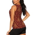 thumbnail image 3 of Fotbe Christmas Tree On A Red Background Blusas Sin Mangas para Mujer – Estilo Casual, Corte Suelto, Slim-Fit, Cuello Redondo Deportivo, Tops de Verano para Gimnasio y Yoga-Large, 3 of 7