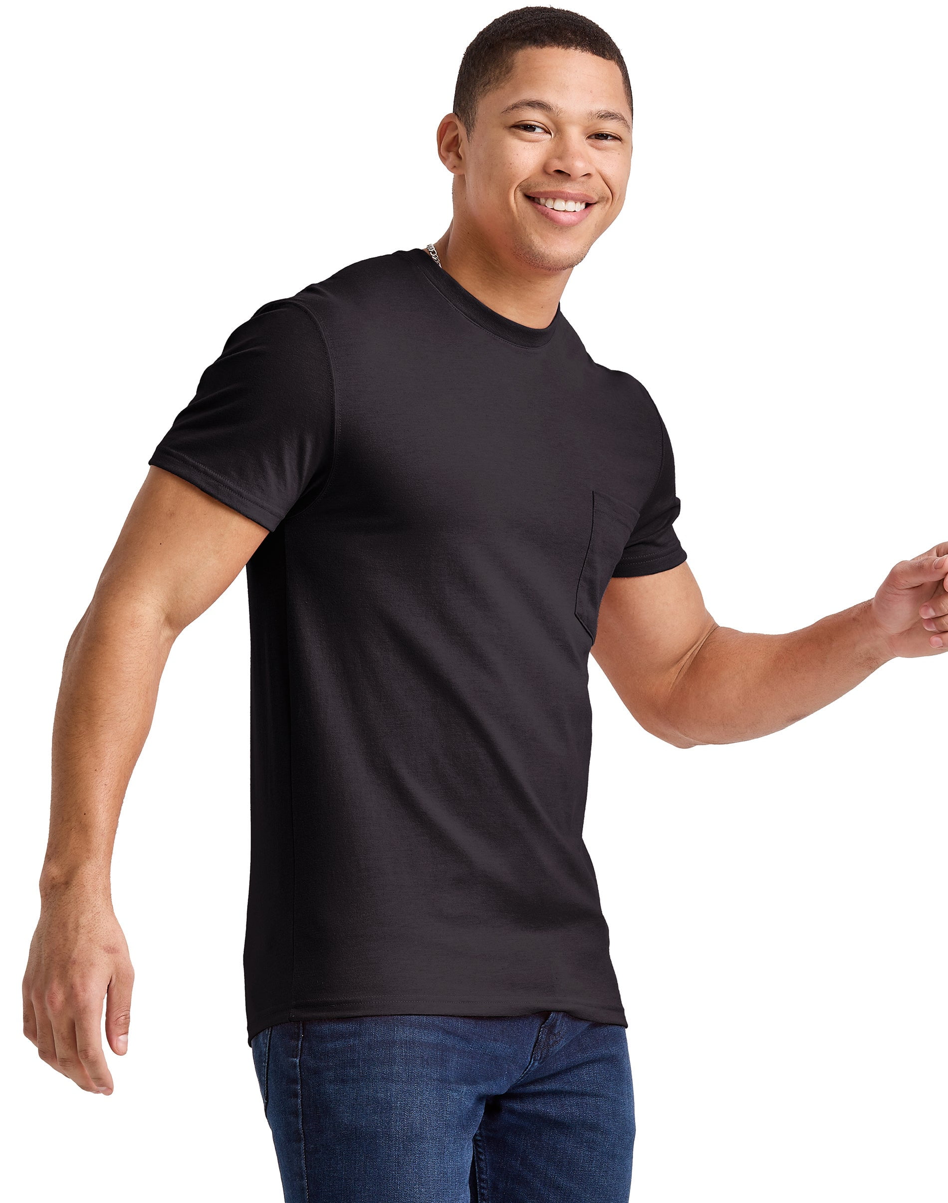 Hanes Originals Men's Pocket T-Shirt Cotton Crewneck Short Sleeve Tee Lightweight S-3XL
