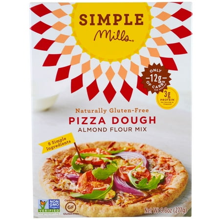 Simple Mills, Naturally Gluten-Free, Almond Flour Mix, Pizza Dough, 9.8 oz (pack of