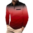 thumbnail image 1 of Blusa y camisa de manga larga con cuello vuelto para hombre, camisa deportiva de color liso con solapa y botones, blusa de poliéster de manga larga con solapa para hombre, 1 of 4
