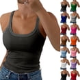 thumbnail image 2 of Womens Tank Tops Scoop Neck Sleeveless Ribbed Knit Basic Tees Slim Fitted Summer Casual Cami Shirts,Dark Gray,XL, 2 of 8