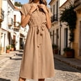 thumbnail image 4 of NTACZA Summer Dresses Casual Midi Short Sleeve Shirt Dress Ruched Waist Collared Vacation Size XXL, 4 of 5