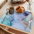 thumbnail image 4 of Purple Teal Golden Marble Placemats Set of 12, Abstract Modern Geometric Washable Wipeable Table Mats for Dining Tables, Indoor Outdoor Kitchen Place Mats for Holiday Party Table Decor, 4 of 9