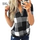thumbnail image 5 of Minnieouse Camiseta de mujer con cuello en V y manga corta con estampado a cuadros, blusa informal Prendas para la parte del cuerpo Gris 5XL Minnieouse AP001851-16, 5 of 5
