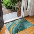 thumbnail image 2 of Teal Gold Marble Pattern Door Rugs,Washable Non Slip Door Mats Indoor,Decorative Door Mats,Entry Mat Indoor for Entrance,Bedroom,Kitchen,Bathroom,17"x30", 2 of 6