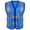 Blue, variant on GOGO 5 Pockets High Visibility Zipper Front Breathable Safety Vest with Reflective Strips, Uniform Vest-Blue-M