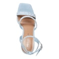 thumbnail image 3 of MADDEN GIRL Womens Light Blue Padded Embellished 1" Platform Adjustable Strap Ankle Strap Zanee Square Toe Flare Buckle Heeled Sandal 10 M, 3 of 4