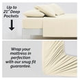 thumbnail image 2 of PaFagwy Extra Deep Pocket XL Sheets Set, 4-Piece Ultra-Soft Microfiber Bed Sheets with 21" Deep Fitted Sheet , Oversize Flat Sheet, 2 Pillowcases, Cream, 2 of 9