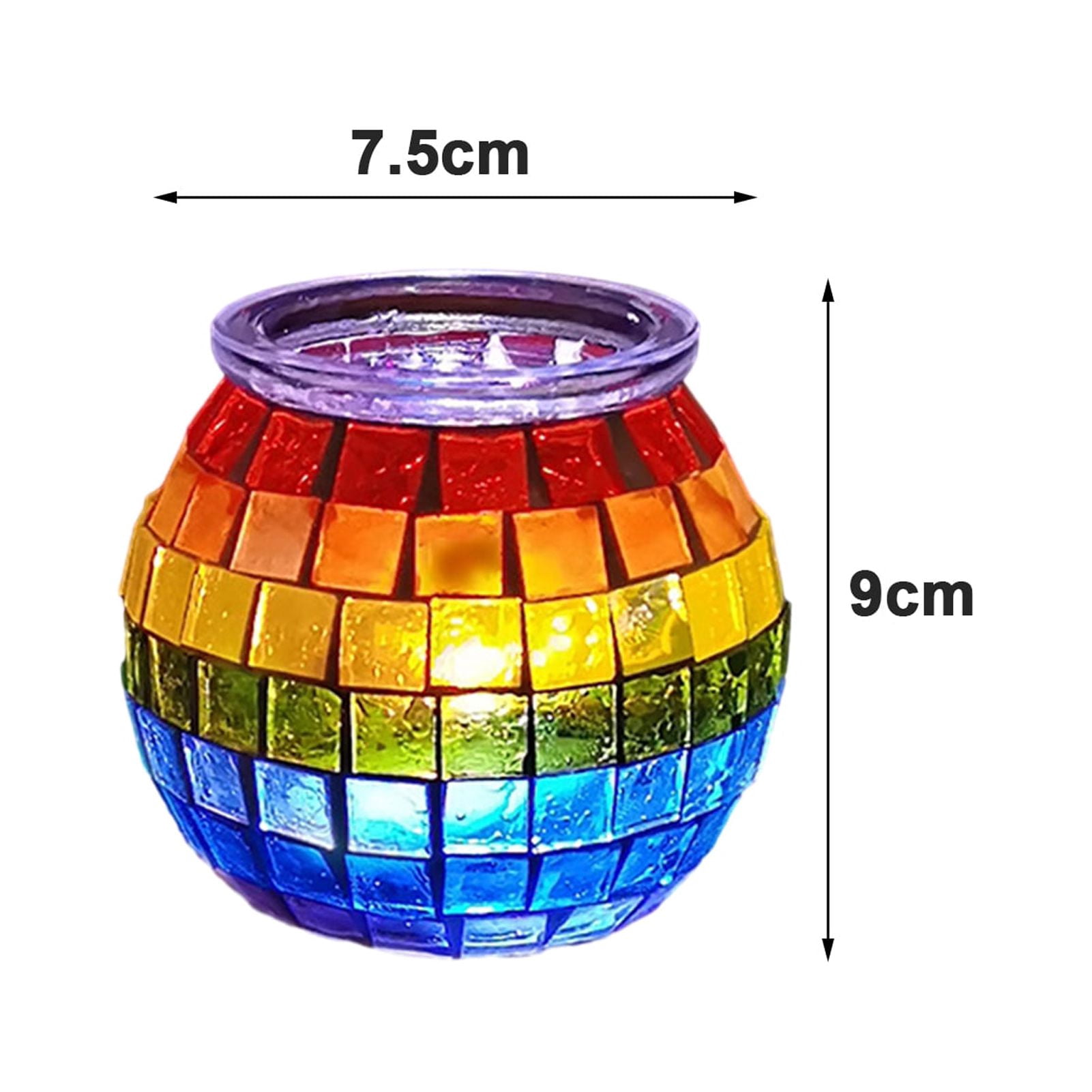 Pnellth DIY Mosaic Candle Holder Kit Fine Motor Skill Development Kids Craft Material Handmade Parent-Child Educational Toys