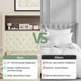 thumbnail image 6 of Harper & Bright Designs Full Size Velvet Tufted Platform Bed Frame with USB Port and Night Light, Wing-back Platform Bed with Rivet Decoration Headboard and Shelf, Beige, 6 of 15