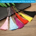 thumbnail image 4 of Unique Bargains 14cm/5.5 Inch Bookmark Tassels Soft Silky Floss Cord Loop Mini Handmade Tassels Red 50 Pack, 4 of 5