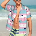 thumbnail image 5 of Picia Flamingo1 Gentle Cotton Regular Fit Short Sleeve Casual Hawaiian Shirt for Men-X-Large, 5 of 9