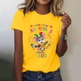thumbnail image 5 of XAOFW Women's T-Shirts Carnival Short Sleeve Crewneck Cartoon Print T Shirt Everyday Wear Relaxed Fit Tee Shirts Holiday Vacation Comfortable Stylish Tops, 5 of 6
