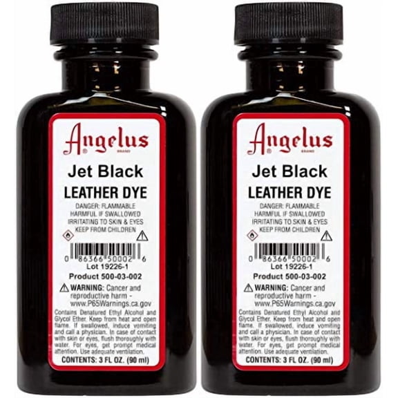 Angelus Leather Dye Jet Black - 2 Pack