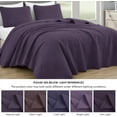 thumbnail image 5 of Chezmoi Collection Luca 3-Piece Oversized Bedspread Set, Queen Size, Purple, Summer Quilt Lightweight Microfiber Bedspread 100 x 106, Floral Medallion Pattern Coverlet for All Season, 5 of 9