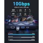 BENFEI 6-in-1 USB C Hub with M.2 NVMe SSD Enclosure, 10Gbps USB 3.2 Ports (2×USB-A + 1×USB-C), 100W PD, 4K@60HZ HDMI–Compatible with MacBook Pro/Air, iPad Pro, Dell XPS, Surface Pro