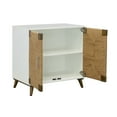 thumbnail image 3 of Coast To Coast Imports 2-Door Wood Cabinet with Handwoven Jute Details in White, 3 of 6