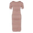 thumbnail image 4 of Ovzne Robes Grande Taille pour Femmes Courbes Robe Femme Jupe de Maternité Plissée Imprimée à Manches Courtes Col Rond Mi-Mollet Robe d'Été Manches Courtes Imprimée Liquidation, 4 of 6