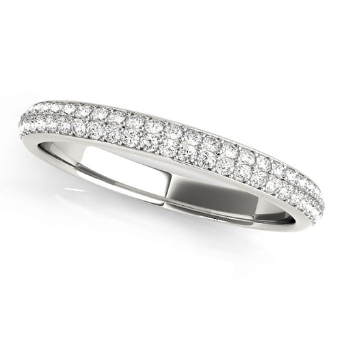 1/4 Carat Diamond Wedding Engagement Band in 10K Solid White Gold