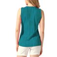 thumbnail image 3 of INSPIRE CHIC Women's Tank Tops Sleeveless Top Business Casual Scoop Neck Blouse Summer Shirts L Peacock Green, 3 of 6