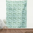 thumbnail image 4 of Floral Fabric by the Yard, Tender Repetition of Snowdrop Flowers with Long Leaves on Blue, Decorative Upholstery Fabric for Chairs & Home Accents, Pale Blue Fern Green by Ambesonne, 4 of 5
