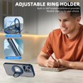 thumbnail image 3 of for iPhone 15 Phone Case with Tempered Glass Screen Protector Mag-Safe Wireless Charging 360° Rotatable Invisible Kickstand Bumpers Shockproof Protective Cover for Women Men Blue, 3 of 14
