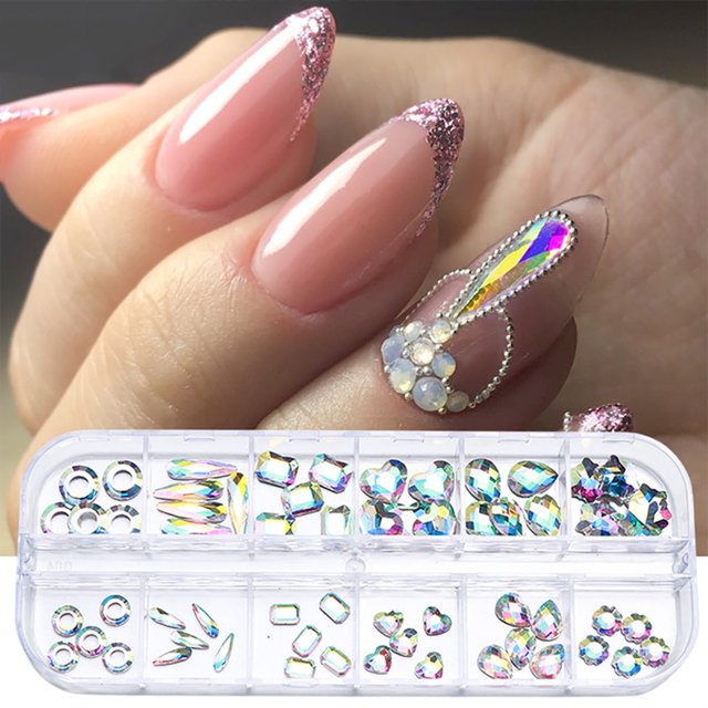 1 Box Nail Charm Creative Fashion Rhinestone Nail Art Decoration for Women DIY