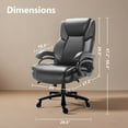 thumbnail image 3 of PUKAMI Heavy Duty Big and Tall Office Chair 500lbs,High Back PU Leather Executive Desk Chair, 3 of 7