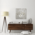 thumbnail image 2 of Global Gallery's 'Antlers and Poppies II Sq Greige' by Elyse DeNeige Stretched Canvas Wall Art, 2 of 4