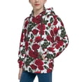 thumbnail image 2 of Cauagu Rose Flowers for Youth Pullover Hoodie Sweatshirts Hoodie Sweatshirt Aautumn Long-Sleeve Pullover Casual Hooded Sweatshirt for Youth-Small, 2 of 6