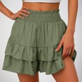 thumbnail image 2 of Smocking Elastic Waisted Shorts for Women Trendy Cute Flowy Layered Ruffled Shorts Summer Comfy Cotton Short Pants, 2 of 6