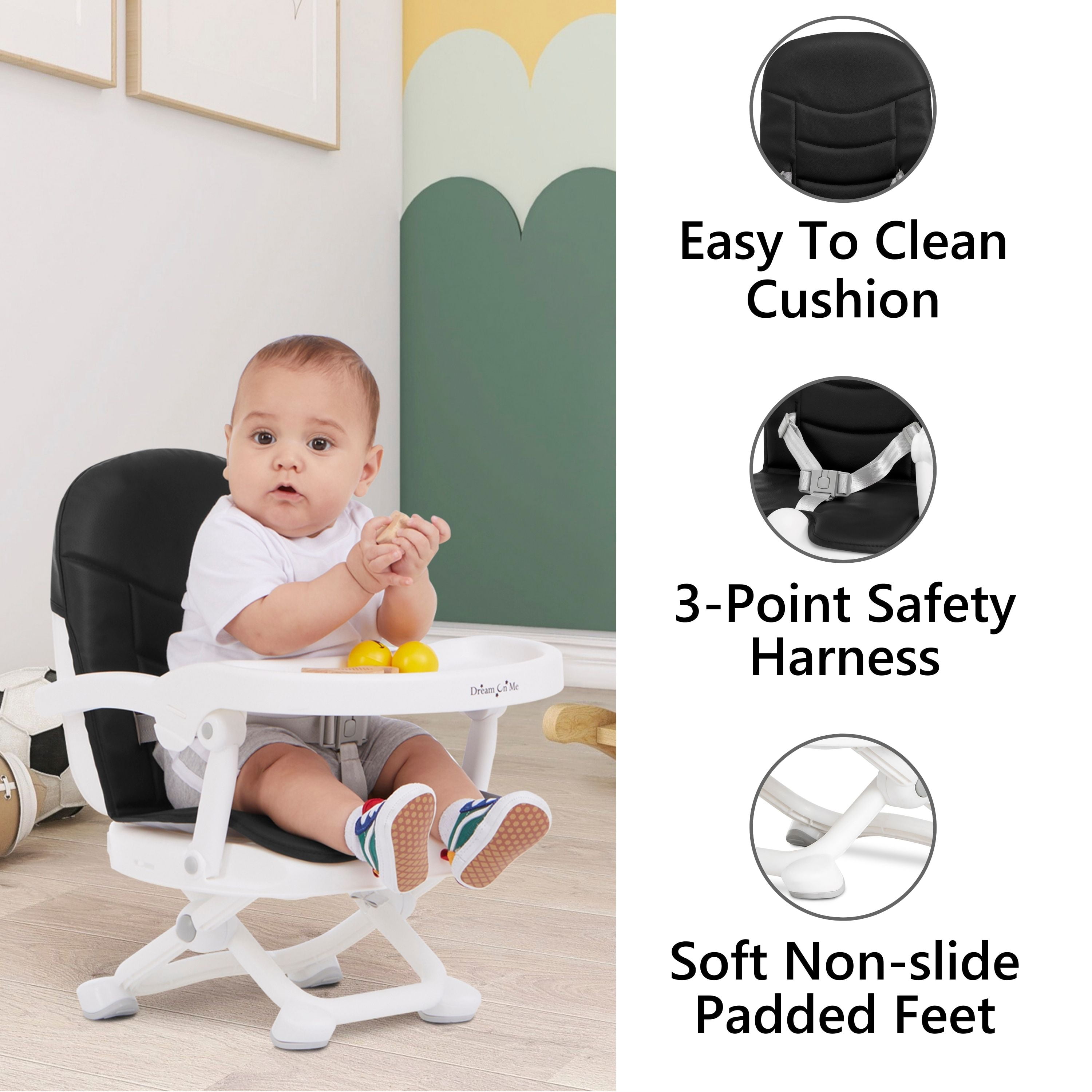 Dream On Me Munch N' Go Booster Seat in Black