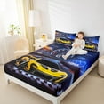 thumbnail image 4 of jejeloiu Extreme Sports Car Full Size Sheets,Racing Speed Bed Sheets,Yellow Race Car Sheet Sets For Boys Teens,Luxury Bedroom Decor,4pcs, 4 of 7