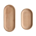 thumbnail image 1 of 2pcs Oval Solid Wood Creative Tray Fruits Dish Decorative Plates Tea Serving Trays for Pastry Bread (Small Size+Large Size), 1 of 7