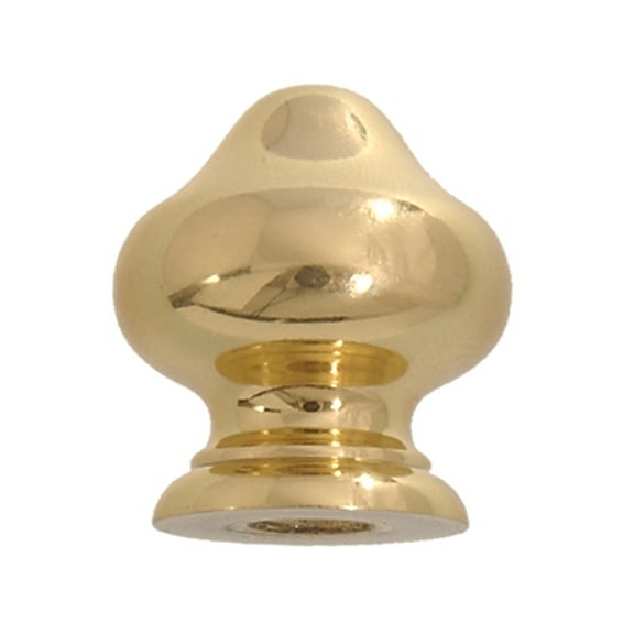 B&P Lamp® 1" Br. Finial, 1/4-27F, Pol. & Lacq.