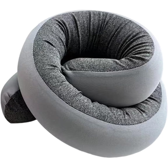 Neck Pillow - Spiral Wrapping Cushion | Washable Travel Support Pillow for Head and Neck, Ideal for Airplane Car Road Trips Camping Sleeping Home Office Chin Support On The Go(Q)