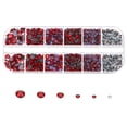 thumbnail image 1 of Uxcell 2620 Pcs Hotfix Rhinestones Cristales de Vidrio con Caja Rojo Claro, Blanco Brillante, 1 of 6