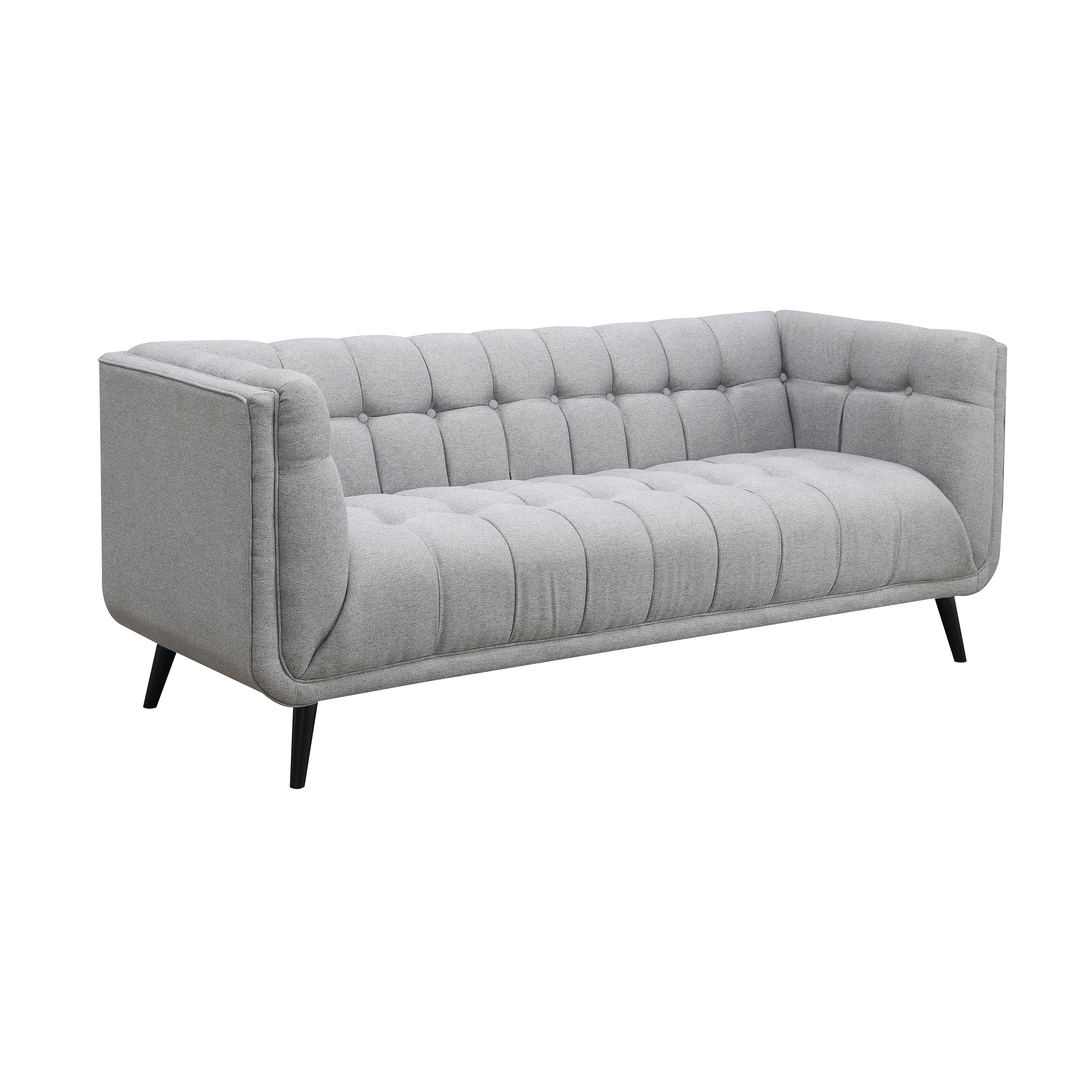 AC Pacific Mid-Century Modern Gray Living Room Loveseat