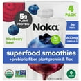 thumbnail image 3 of (3 pack) Noka Organic Blueberry Beet Superfood Smoothie Pouches with Plant Protein, 4.22oz, 4-Pack, 3 of 10