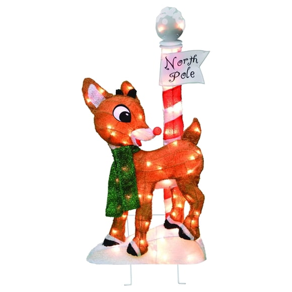 ProductWorks 32 Pouces Rudolph le Renne au Nez Rouge Pré-Éclairé Décoration de Jardin de Noël