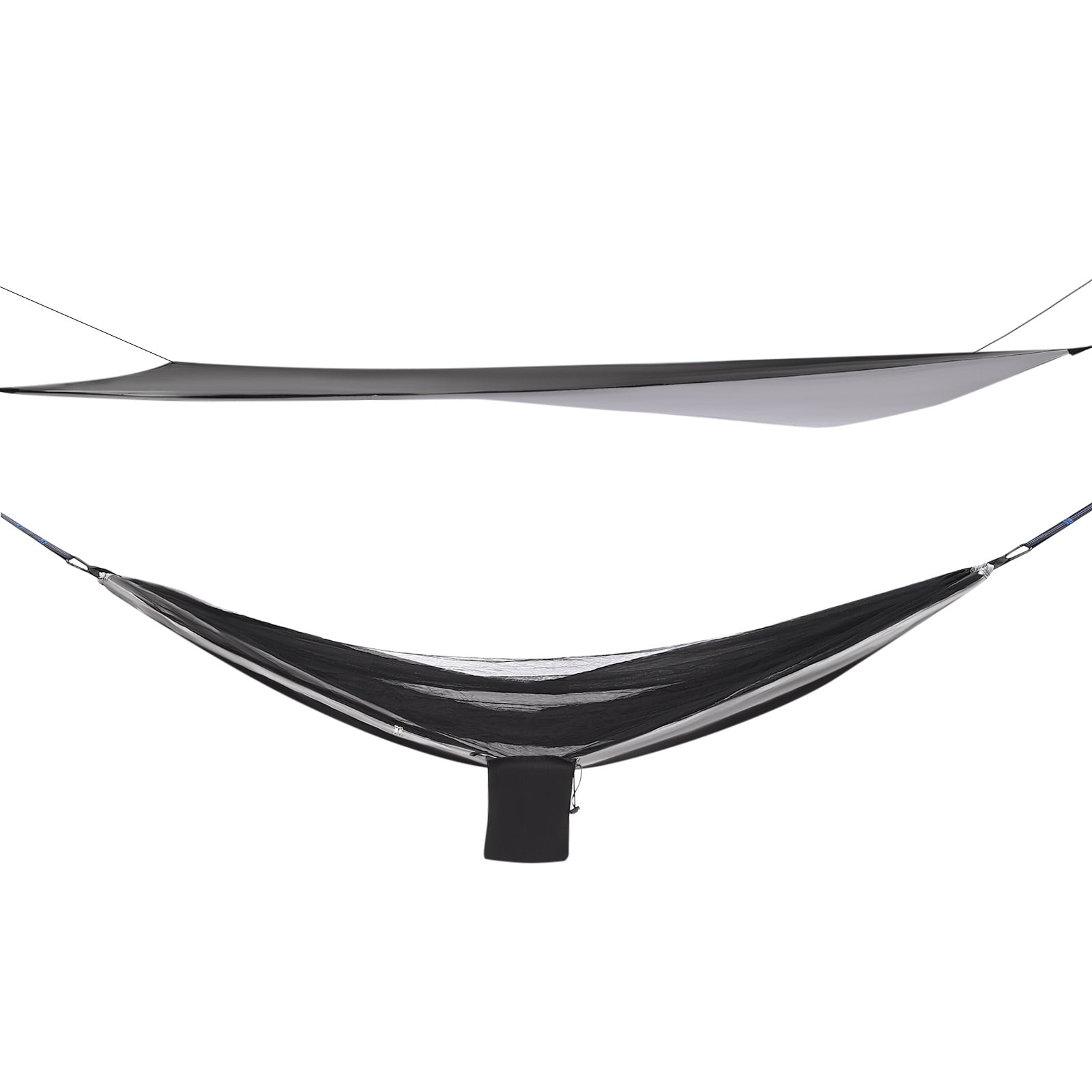 Fichiouy Camping Hammock with Net Tent and Rain Fly Tarp Portable Nylon Parachute Hammock with Heavy Duty Tree Strap Load-Bearing Capacity 200kg/440.9lbs