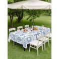 thumbnail image 4 of Outdoor Tablecloth with Umbrella Hole for Patio/Picnic/Party/Camping, Blue Coastal Waterproof Table Cloth Rectangle Table Cover Washable, Nautical Starfish Coral Conch Ocean Ocean (52"x 70"), 4 of 8