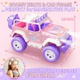 thumbnail image 5 of DEERC Pink Remote Control Car for Girls with Fog Mist & Music, 1:16 RC Car with LED Lights for Kids, 2.4Ghz All Terrain SUV Truck Gifts, Off-Road Racing Vehicle Toy Car, Girls Toys, 5 of 8