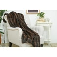 thumbnail image 3 of Brown Striped Fur Accent Throw Blanket 50" x 60", 3 of 6