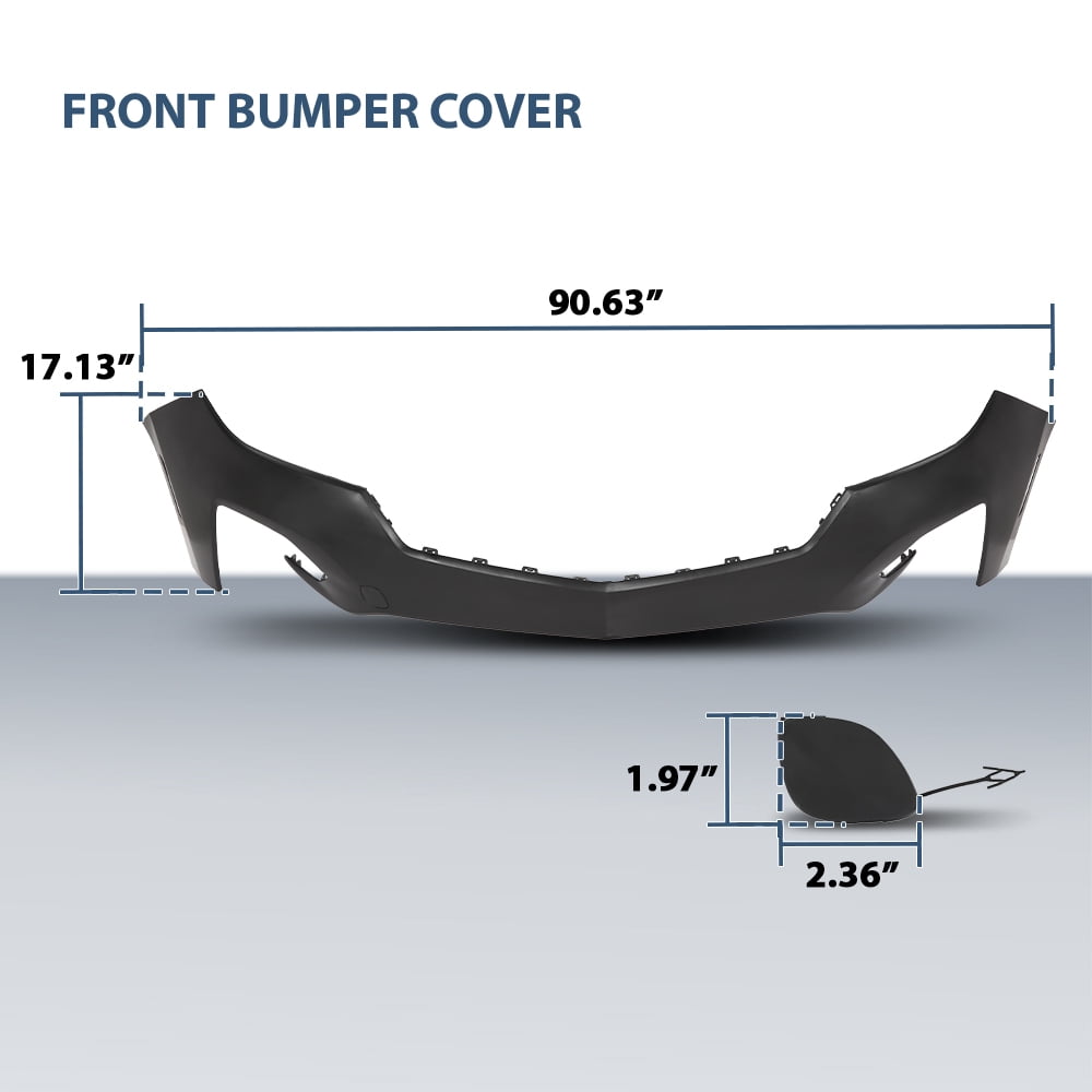 Primed Front Bumper Cover Black Fit For 2022-2023 Chevy Chevrolet Equinox W/o Sensors 84911082