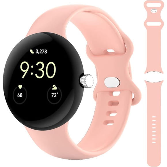 MYKOMI Compatible Google Pixel Watch Band, Soft Silicone Wristband Waterproof Sport Strap for Pixel Watch 2 2023 / 2022