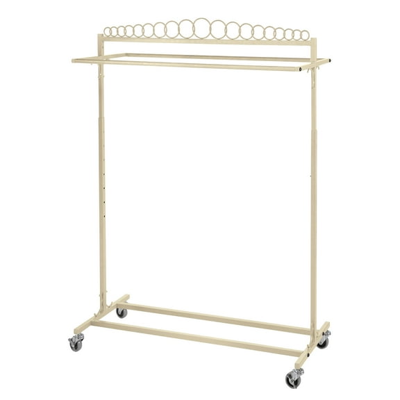 SSWBasics Boutique Ivory Double-Rail Rolling Clothes Rack