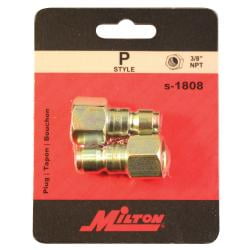 MILTON INDUSTRIES INC 3/8FEM PLG CPLR 2PK