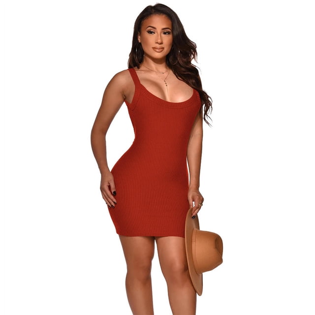 Nouvelle Robe Moulante Aguichant pour Femmes Sans Manches Dos Nu Côtelée